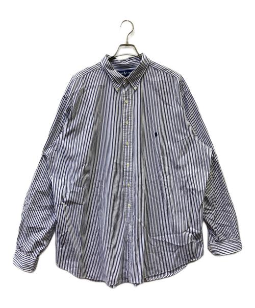 RALPH LAUREN（ラルフローレン）RALPH LAUREN (ラルフローレン) 長袖シャツ ホワイト×ネイビー サイズ:３XLTの古着・服飾アイテム