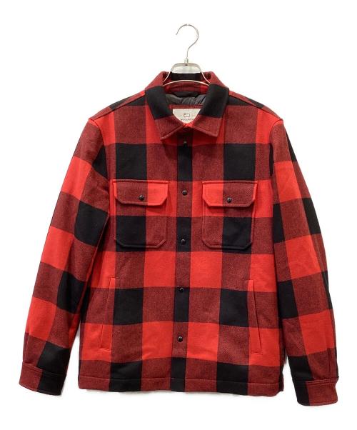 WOOLRICH（ウールリッチ）WOOLRICH (ウールリッチ) アラスカンウールチェックオーバーシャツ レッド×ブラック サイズ:Mの古着・服飾アイテム