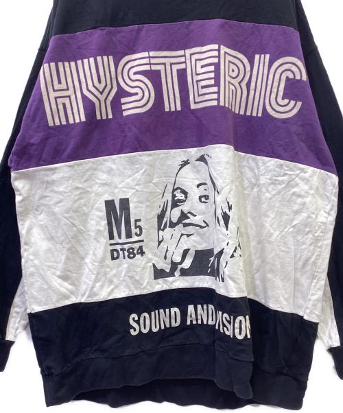 Hysteric Glamour（ヒステリックグラマー）Hysteric Glamour (ヒステリックグラマー) 長袖カットソー ブラック×パープル サイズ:Freeの古着・服飾アイテム