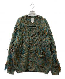 FILL THE BILL（フィルザビル）の古着「厚手カーディガン」｜ブルー×グリーン×ブラウン