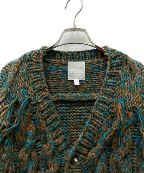 FILL THE BILL（フィルザビル）FILL THE BILL (フィルザビル) 厚手カーディガン ブルー×グリーン×ブラウン サイズ:１の古着・服飾アイテム