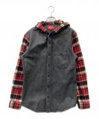 SUPREMEシュプリーム）の古着「長袖シャツ」｜グレー×レッド