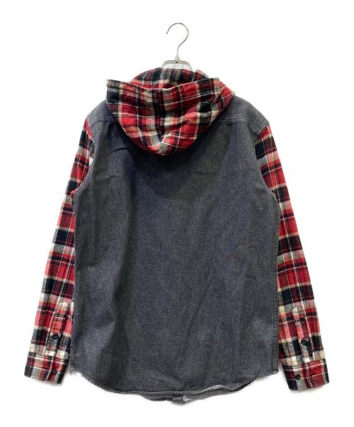 SUPREME（シュプリーム）SUPREME (シュプリーム) 長袖シャツ グレー×レッド サイズ:Mの古着・服飾アイテム
