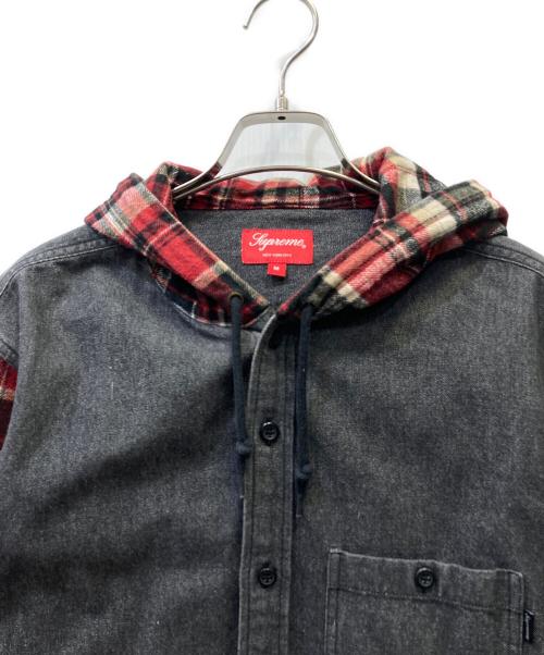 SUPREME（シュプリーム）SUPREME (シュプリーム) 長袖シャツ グレー×レッド サイズ:Mの古着・服飾アイテム