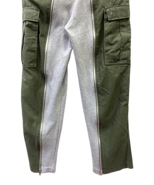 NO BRAND（ノーブランド）NO BRAND (ノーブランド) ミリタリーリメイクパンツ オリーブ サイズ:MEDIUMの古着・服飾アイテム