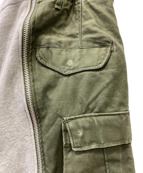 NO BRAND（ノーブランド）NO BRAND (ノーブランド) ミリタリーリメイクパンツ オリーブ サイズ:MEDIUMの古着・服飾アイテム