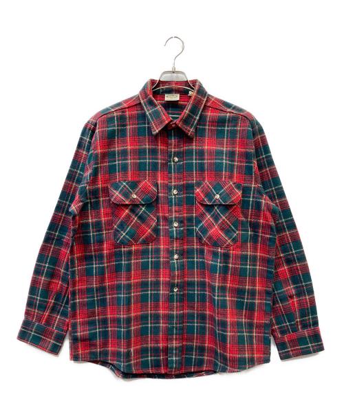 FIVE BROTHER（ファイブブラザー）FIVE BROTHER (ファイブブラザー) 長袖シャツ レッド×グリーン サイズ:Lの古着・服飾アイテム