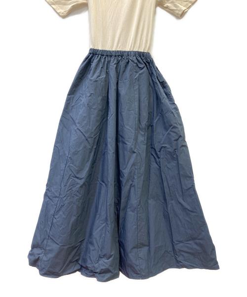 Sea Room lynn（シールームリン）Sea Room lynn (シールームリン) 半袖ワンピース ベージュ×ネイビー サイズ:Mの古着・服飾アイテム