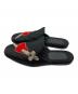 GUCCI (グッチ) ベルベットスリッパ ブラック サイズ:SIZE 7：28000円