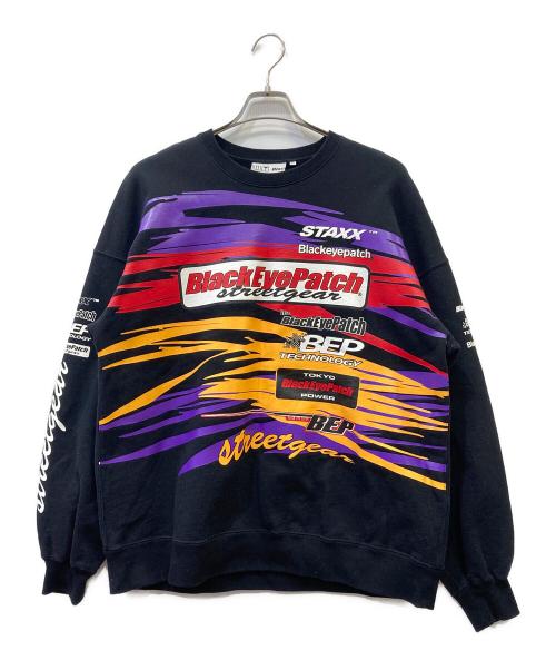 BlackEyePatch（ブラックアイパッチ）BlackEyePatch (ブラックアイパッチ) レーシングクルースウェット ブラック サイズ:XLの古着・服飾アイテム