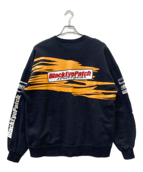 BlackEyePatch（ブラックアイパッチ）BlackEyePatch (ブラックアイパッチ) レーシングクルースウェット ブラック サイズ:XLの古着・服飾アイテム