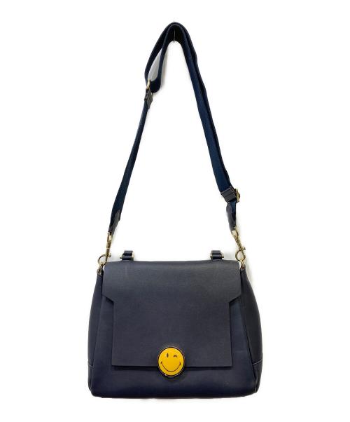 ANYA HINDMARCH（アニヤ・ハインドマーチ）ANYA HINDMARCH (アニヤ・ハインドマーチ) ショルダーバッグ ネイビーの古着・服飾アイテム