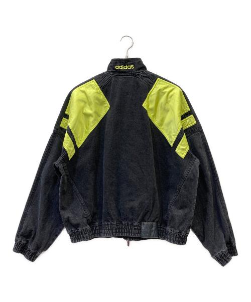 adidas（アディダス）adidas (アディダス) モトデニムジャケット グレー×イエロー サイズ:Lの古着・服飾アイテム