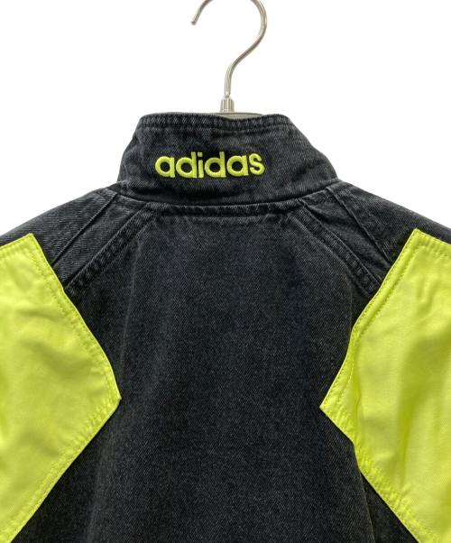 adidas（アディダス）adidas (アディダス) モトデニムジャケット グレー×イエロー サイズ:Lの古着・服飾アイテム