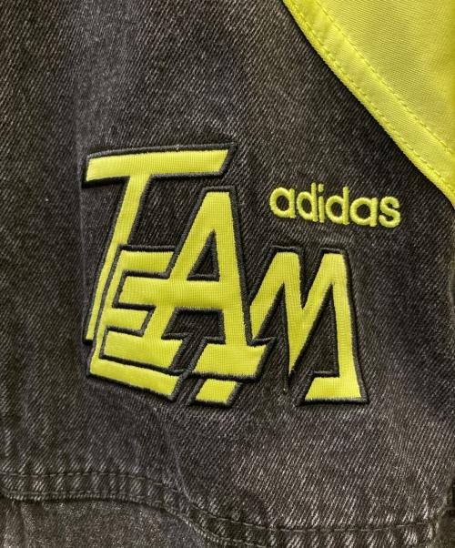 adidas（アディダス）adidas (アディダス) モトデニムジャケット グレー×イエロー サイズ:Lの古着・服飾アイテム