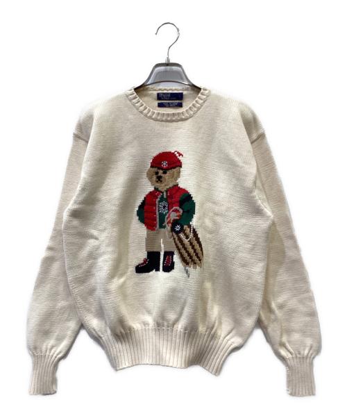 POLO RALPH LAUREN（ポロ・ラルフローレン）POLO RALPH LAUREN (ポロ・ラルフローレン) 厚手ニット アイボリー サイズ:Lの古着・服飾アイテム