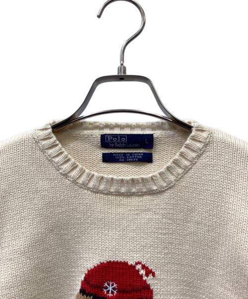 POLO RALPH LAUREN（ポロ・ラルフローレン）POLO RALPH LAUREN (ポロ・ラルフローレン) 厚手ニット アイボリー サイズ:Lの古着・服飾アイテム