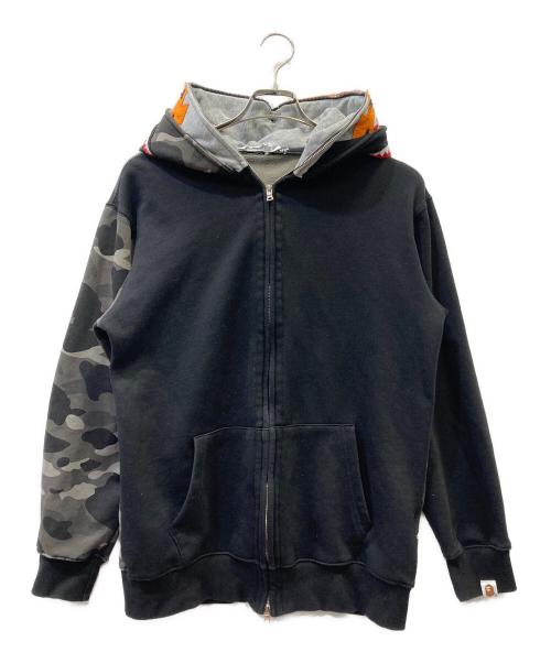 A BATHING APE（ア ベイシング エイプ）A BATHING APE (ア ベイシング エイプ) ジップパーカー ブラック サイズ:Lの古着・服飾アイテム