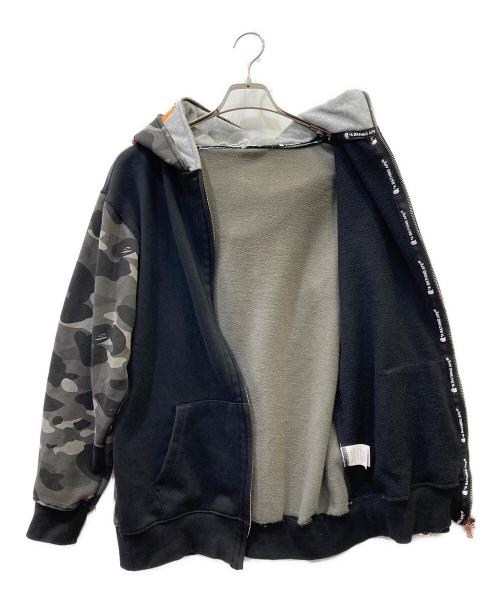 A BATHING APE（ア ベイシング エイプ）A BATHING APE (ア ベイシング エイプ) ジップパーカー ブラック サイズ:Lの古着・服飾アイテム