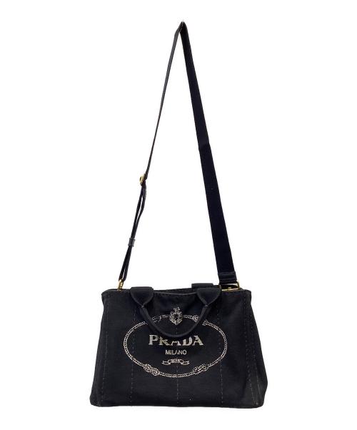 PRADA（プラダ）PRADA (プラダ) 2WAYバッグ ブラックの古着・服飾アイテム