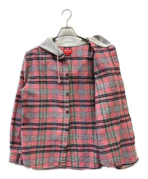 SUPREME（シュプリーム）SUPREME (シュプリーム) フーデッドネルシャツ ピンク サイズ:Sの古着・服飾アイテム