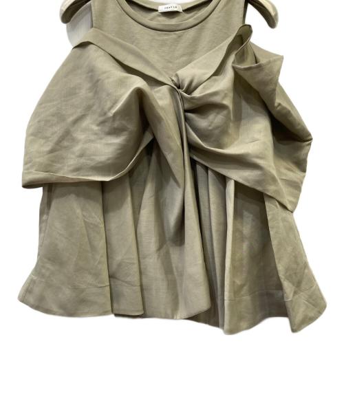 FRAY ID（フレイ アイディー）FRAY ID (フレイ アイディー) カットコンビペプラムトップス オリーブ サイズ:Fの古着・服飾アイテム
