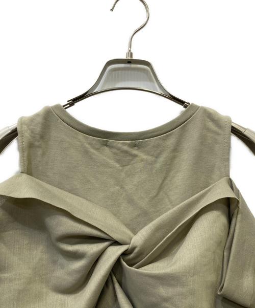 FRAY ID（フレイ アイディー）FRAY ID (フレイ アイディー) カットコンビペプラムトップス オリーブ サイズ:Fの古着・服飾アイテム