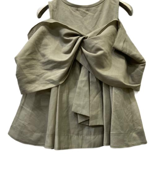 FRAY ID（フレイ アイディー）FRAY ID (フレイ アイディー) カットコンビペプラムトップス オリーブ サイズ:Fの古着・服飾アイテム