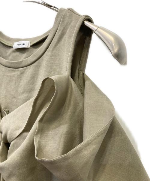 FRAY ID（フレイ アイディー）FRAY ID (フレイ アイディー) カットコンビペプラムトップス オリーブ サイズ:Fの古着・服飾アイテム