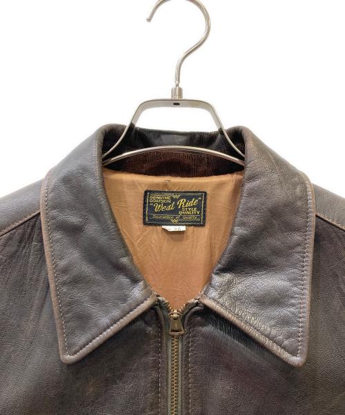 WEST RIDE（ウエストライド）WEST RIDE (ウエストライド) シングルライダースジャケット ブラウン サイズ:36の古着・服飾アイテム