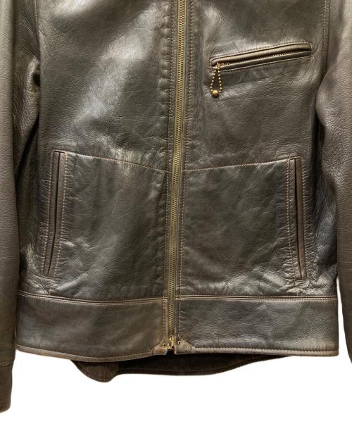 WEST RIDE（ウエストライド）WEST RIDE (ウエストライド) シングルライダースジャケット ブラウン サイズ:36の古着・服飾アイテム