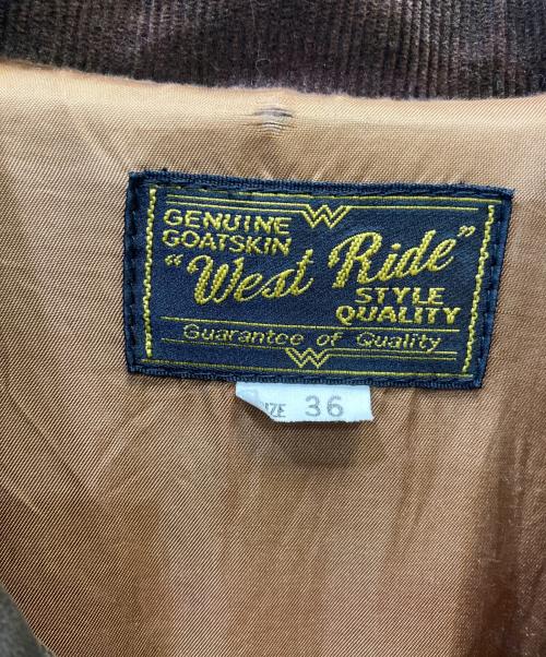 WEST RIDE（ウエストライド）WEST RIDE (ウエストライド) シングルライダースジャケット ブラウン サイズ:36の古着・服飾アイテム