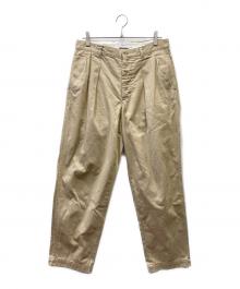 Graphpaper（グラフペーパー）の古着「Suvin Chino Tuck Tapered Pants」｜ベージュ