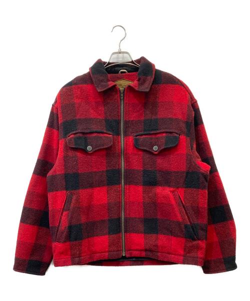 WOOLRICH（ウールリッチ）WOOLRICH (ウールリッチ) ジップジャケット レッド×ブラック サイズ:Ｍの古着・服飾アイテム