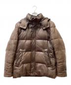 SHIPSシップス）の古着「レザーダウンジャケット」｜ブラウン