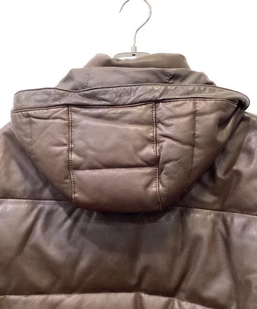 SHIPS（シップス）SHIPS (シップス) レザーダウンジャケット ブラウン サイズ:Lの古着・服飾アイテム