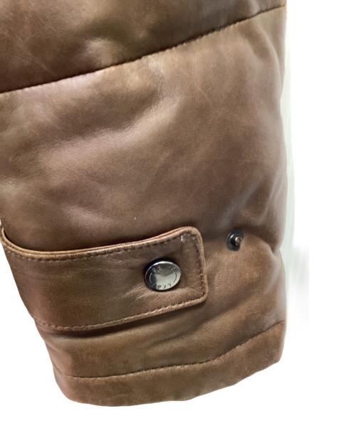 SHIPS（シップス）SHIPS (シップス) レザーダウンジャケット ブラウン サイズ:Lの古着・服飾アイテム