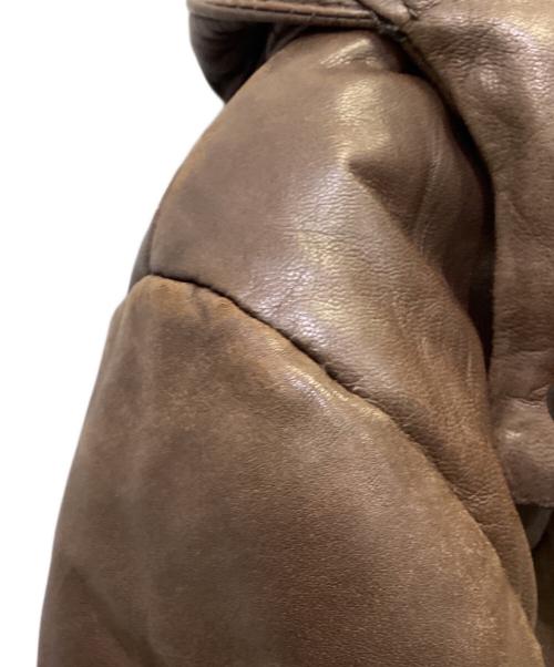 SHIPS（シップス）SHIPS (シップス) レザーダウンジャケット ブラウン サイズ:Lの古着・服飾アイテム