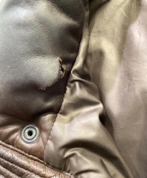 SHIPS（シップス）SHIPS (シップス) レザーダウンジャケット ブラウン サイズ:Lの古着・服飾アイテム