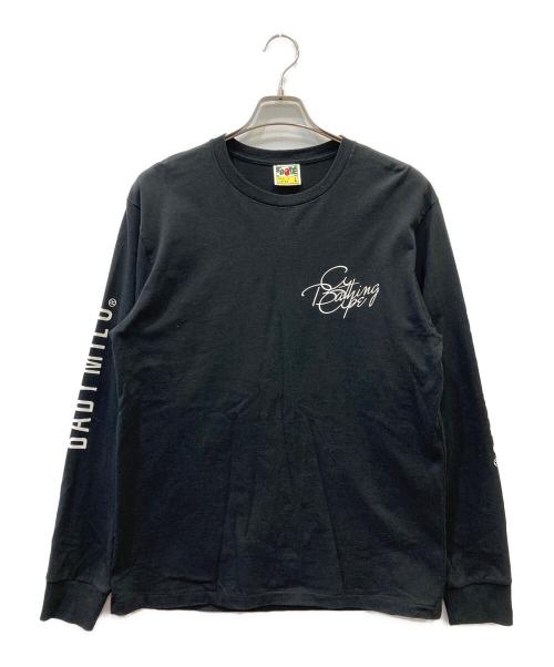 A BATHING APE（アベイシングエイプ）A BATHING APE (ア ベイシング エイプ) 長袖カットソー ブラック サイズ:Lの古着・服飾アイテム