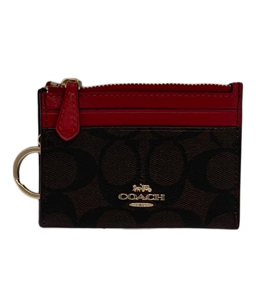 COACH（コーチ）COACH (コーチ) カードケース ブラウン×レッドの古着・服飾アイテム
