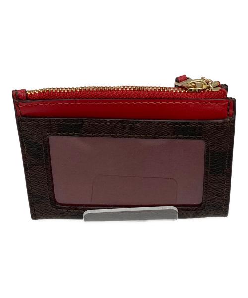 COACH（コーチ）COACH (コーチ) カードケース ブラウン×レッドの古着・服飾アイテム