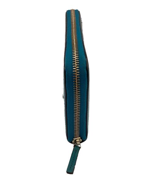 GUCCI（グッチ）GUCCI (グッチ) ラウンドファスナー財布 ブルーの古着・服飾アイテム
