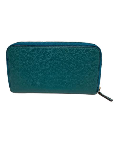 GUCCI（グッチ）GUCCI (グッチ) ラウンドファスナー財布 ブルーの古着・服飾アイテム