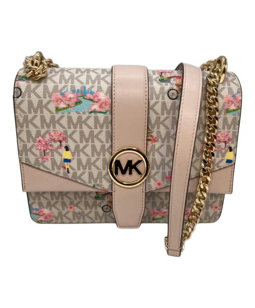 MICHAEL KORS（マイケルコース）MICHAEL KORS (マイケルコース) ショルダーバッグ ベージュ×ピンクの古着・服飾アイテム