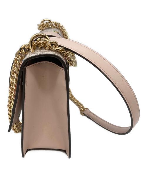 MICHAEL KORS（マイケルコース）MICHAEL KORS (マイケルコース) ショルダーバッグ ベージュ×ピンクの古着・服飾アイテム