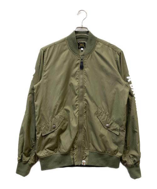 A BATHING APE（アベイシングエイプ）A BATHING APE (アベイシングエイプ) MA-1ジャケット カーキ サイズ:Ｍの古着・服飾アイテム