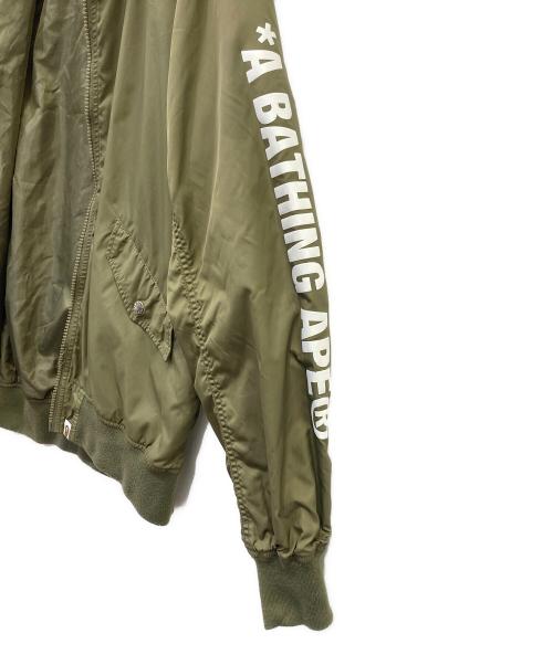 A BATHING APE（アベイシングエイプ）A BATHING APE (アベイシングエイプ) MA-1ジャケット カーキ サイズ:Ｍの古着・服飾アイテム