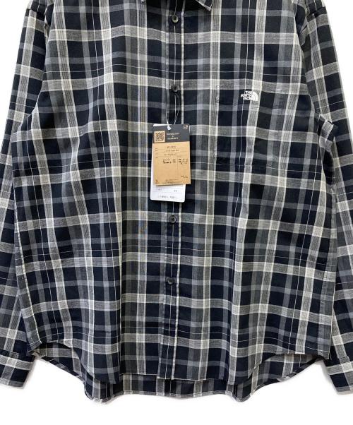 THE NORTH FACE（ザ ノース フェイス）THE NORTH FACE (ザ ノース フェイス) ロングスリーブフラッシュドライチェックシャツ ブラック サイズ:XL 未使用品の古着・服飾アイテム