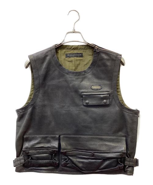 HAROLD'S GEAR（ハロルズギア）HAROLD'S GEAR (ハロルズギア) レザーバイカーベスト ブラック サイズ:不明の古着・服飾アイテム
